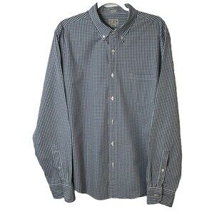 Tailored By J. Crew Shirt Slim Fit Men’s XL Blue Gingham Button Down Long Sleeve